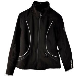 BeBe Sport Athletic Zip-Up Jacket Womens S Reflective Trim Sporty Modern Track